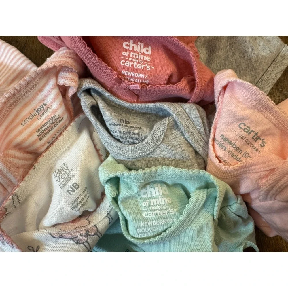 Carters Baby Girl‎ Newborn Outfits Tee Shirts Bodysuits Clothes Lot Mom Awesome
